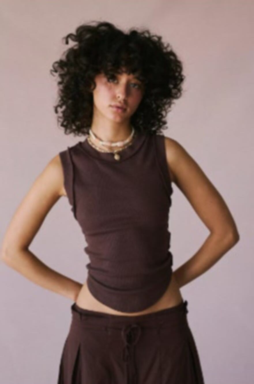 NEW! We The Free 'Kate' Ribbed Tank in COCOA (XS)